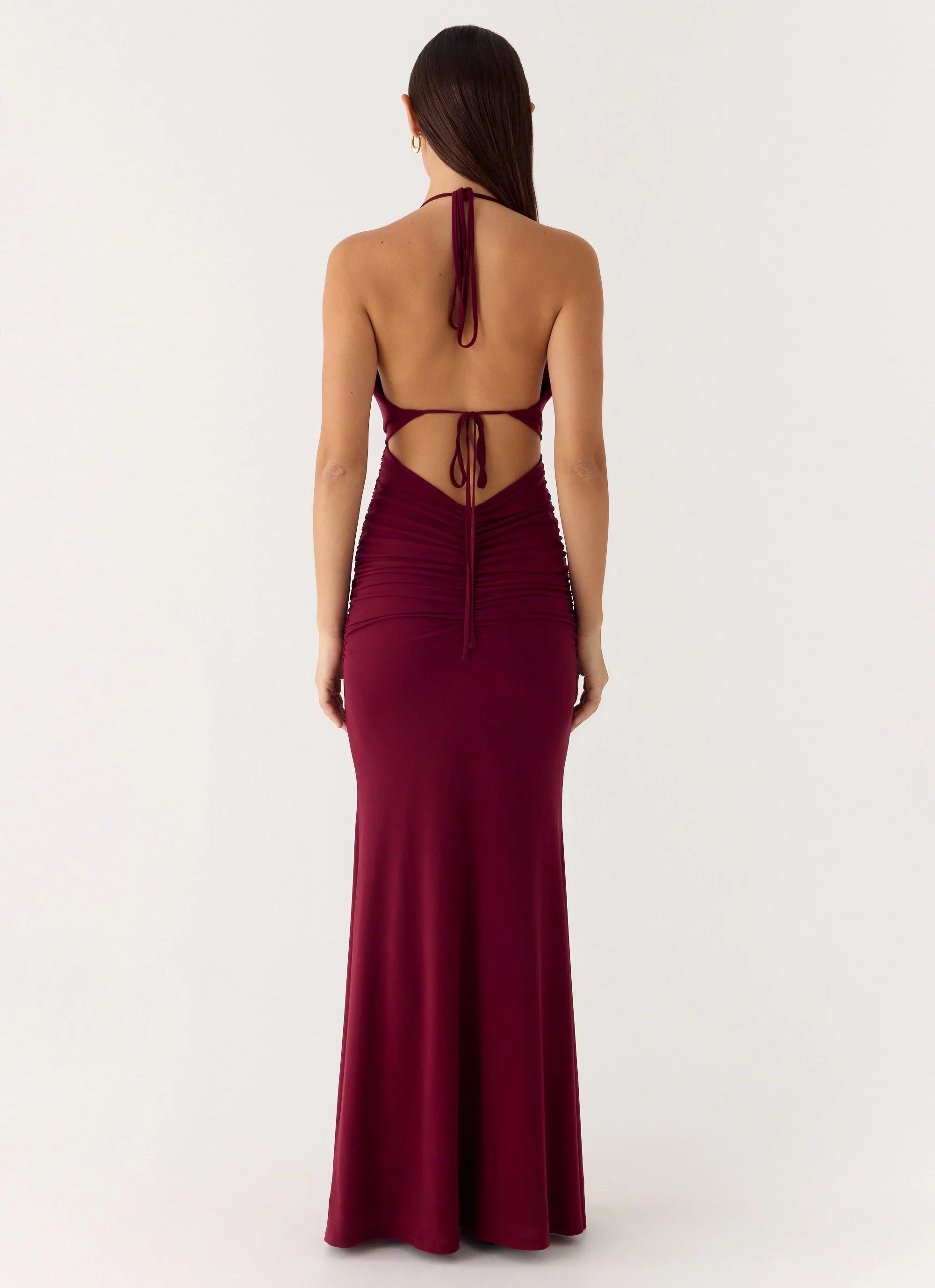 Eyes Closed Maxi Dress Dark Cherry