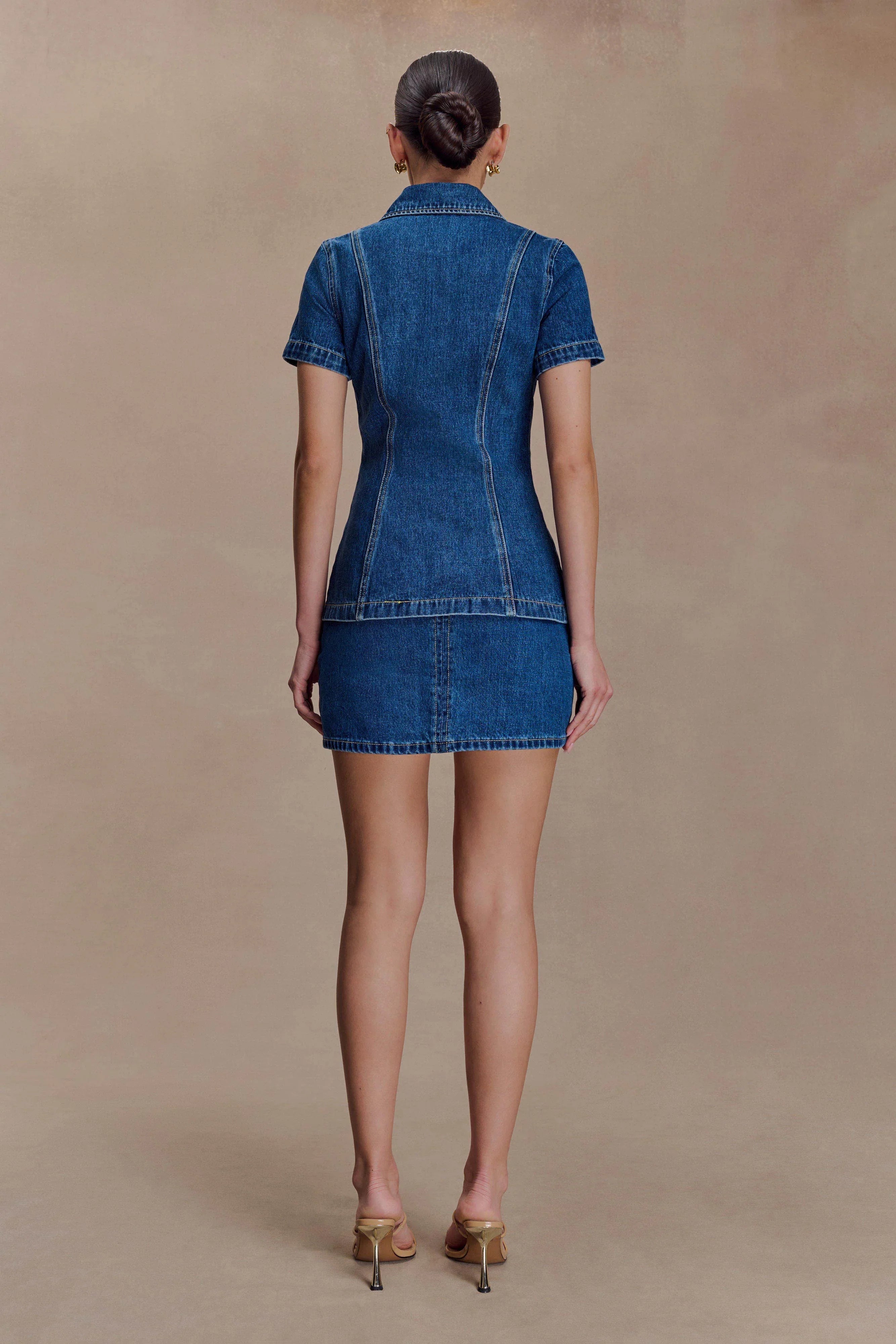 Ellie Denim Mini Skirt Dark Blue