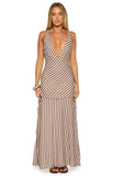Cornell Brown Stripe Maxi Dress
