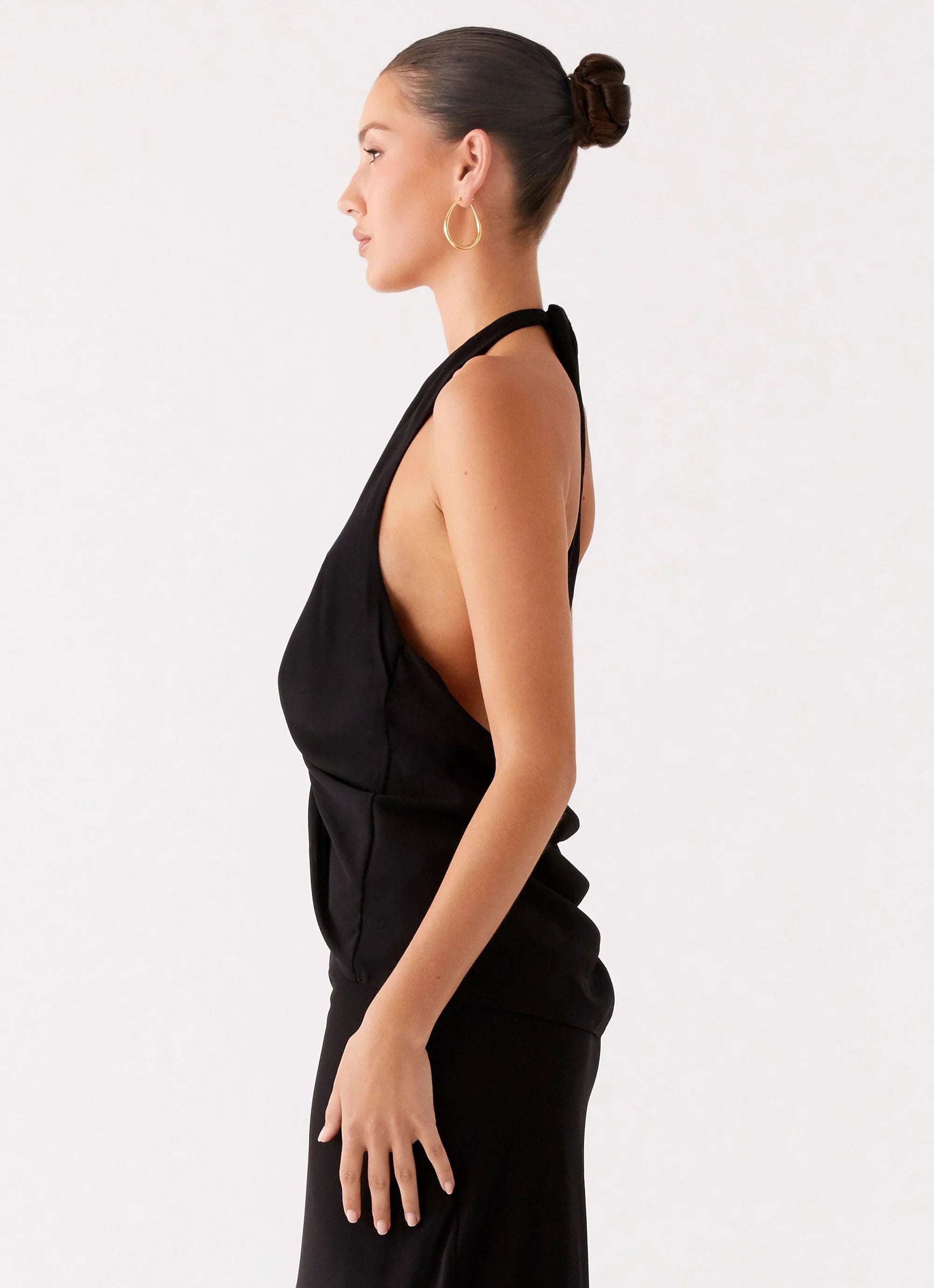 Michaella Chiffon Twist Top Black