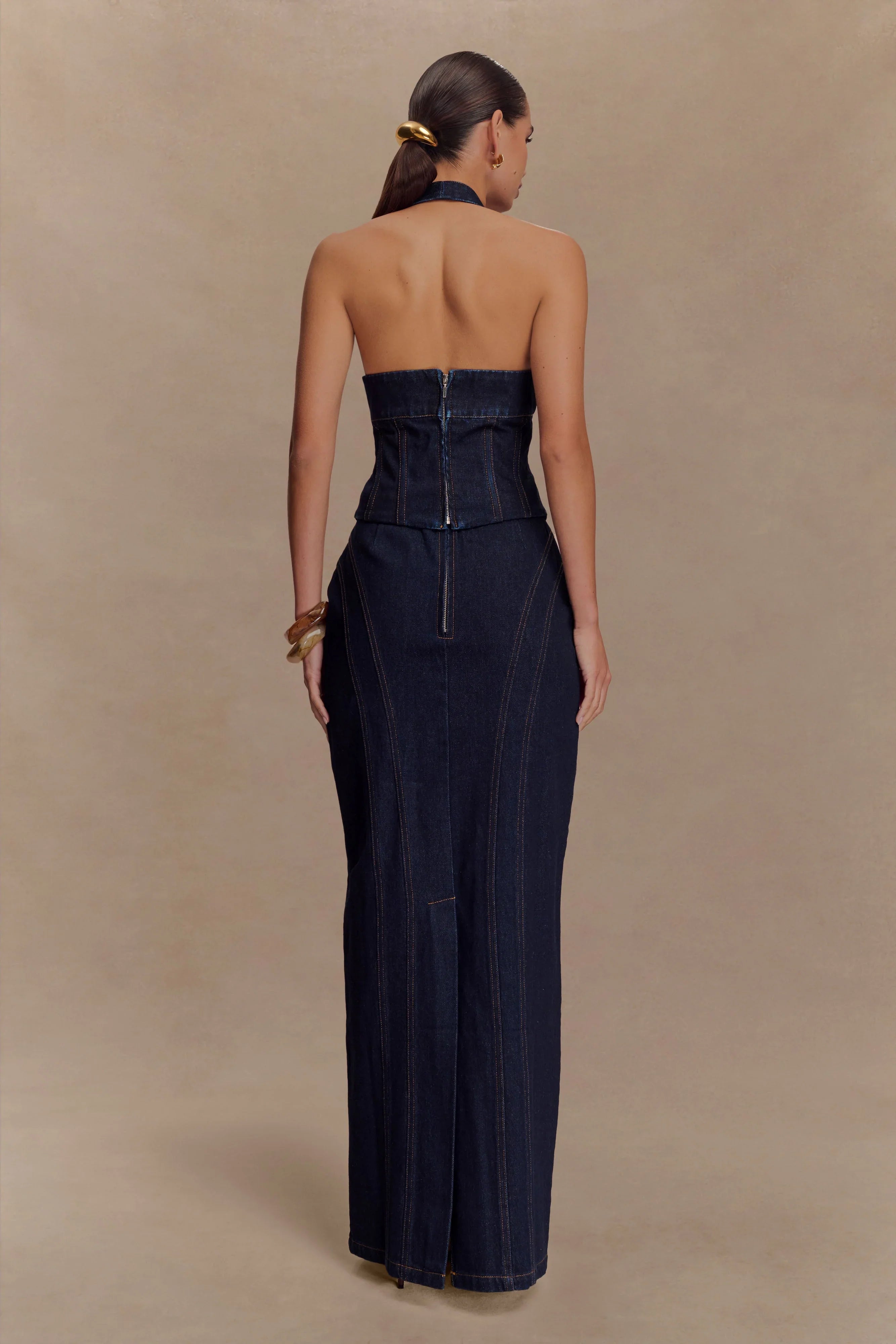 Alma Denim Maxi Skirt Indigo Blue