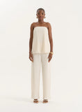 Cream Plisse Trouser