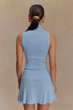 Indy Pointelle Knit Top Cornflower Blue