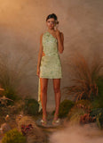 Juelz Beaded Mini Dress Lime