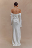 Giselle Off Shoulder Cowl Neck Maxi Dress White