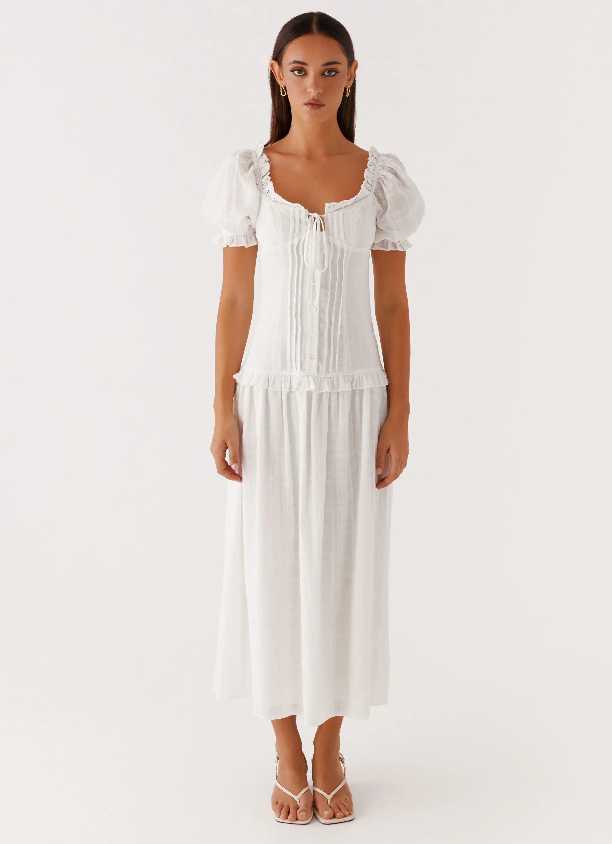 Hundred Percent Midi Dress White