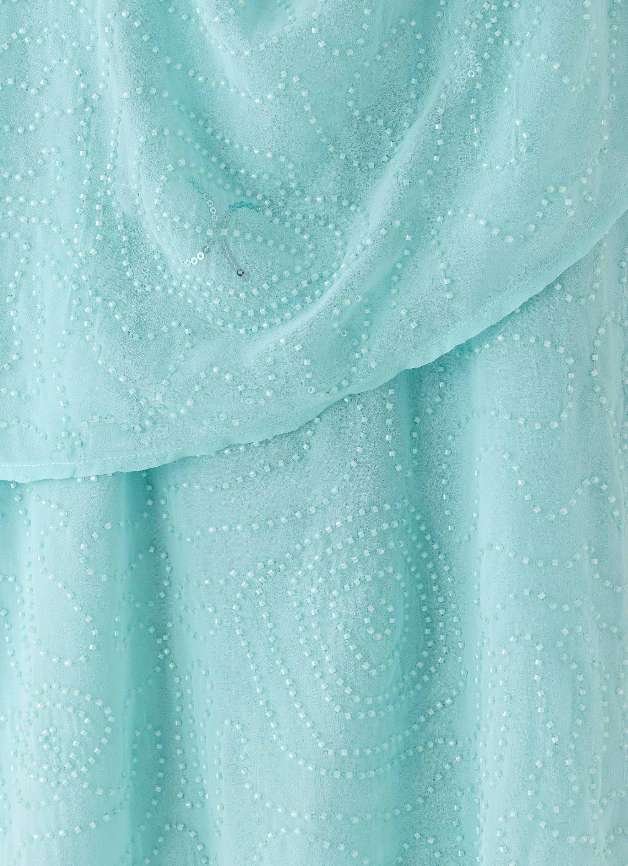On The Go Beaded Mini Dress Turquoise