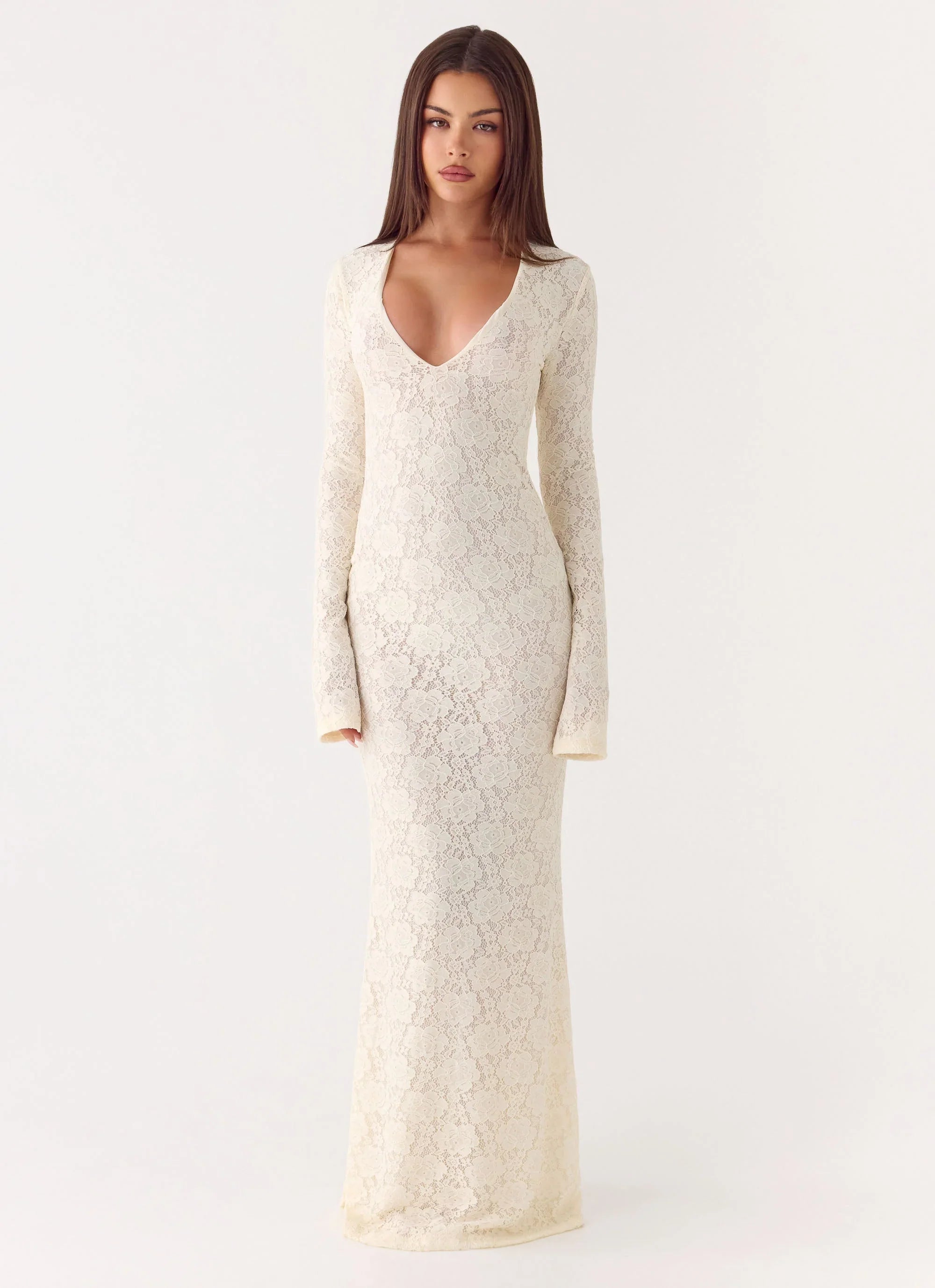 Astoria Long Sleeve Maxi Dress Ivory