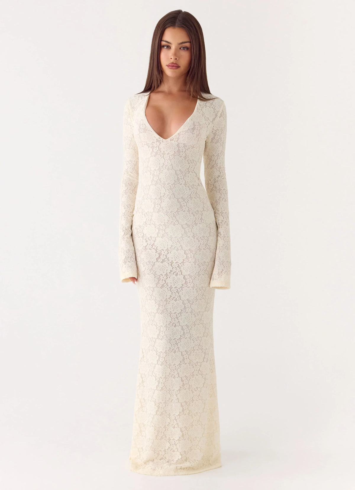 Astoria Long Sleeve Maxi Dress Ivory