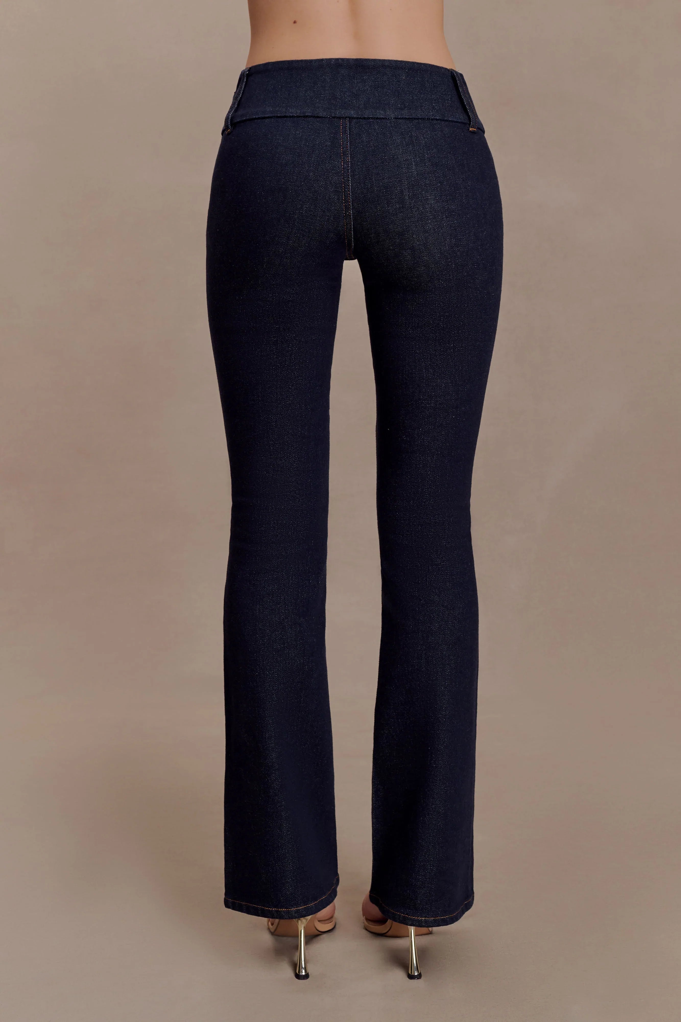 Shelly Flared Denim Jeans Washed Indigo Blue