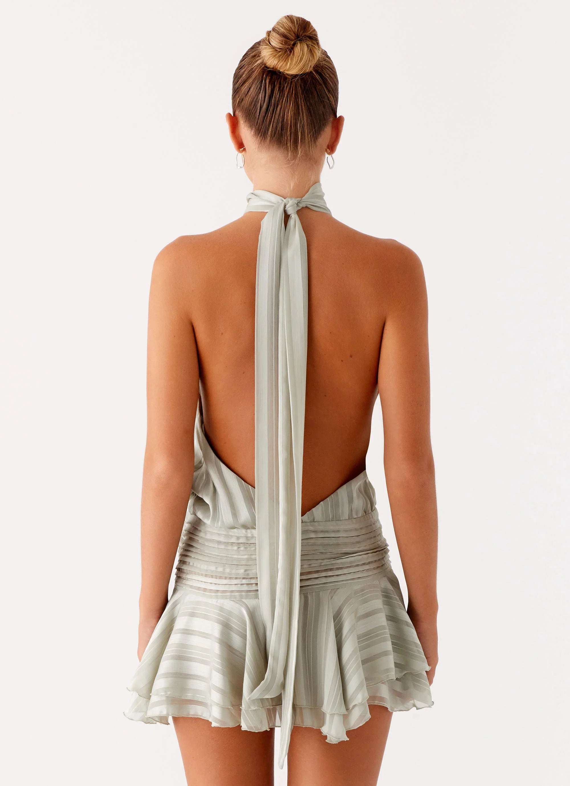 Willow Chiffon Mini Dress Green