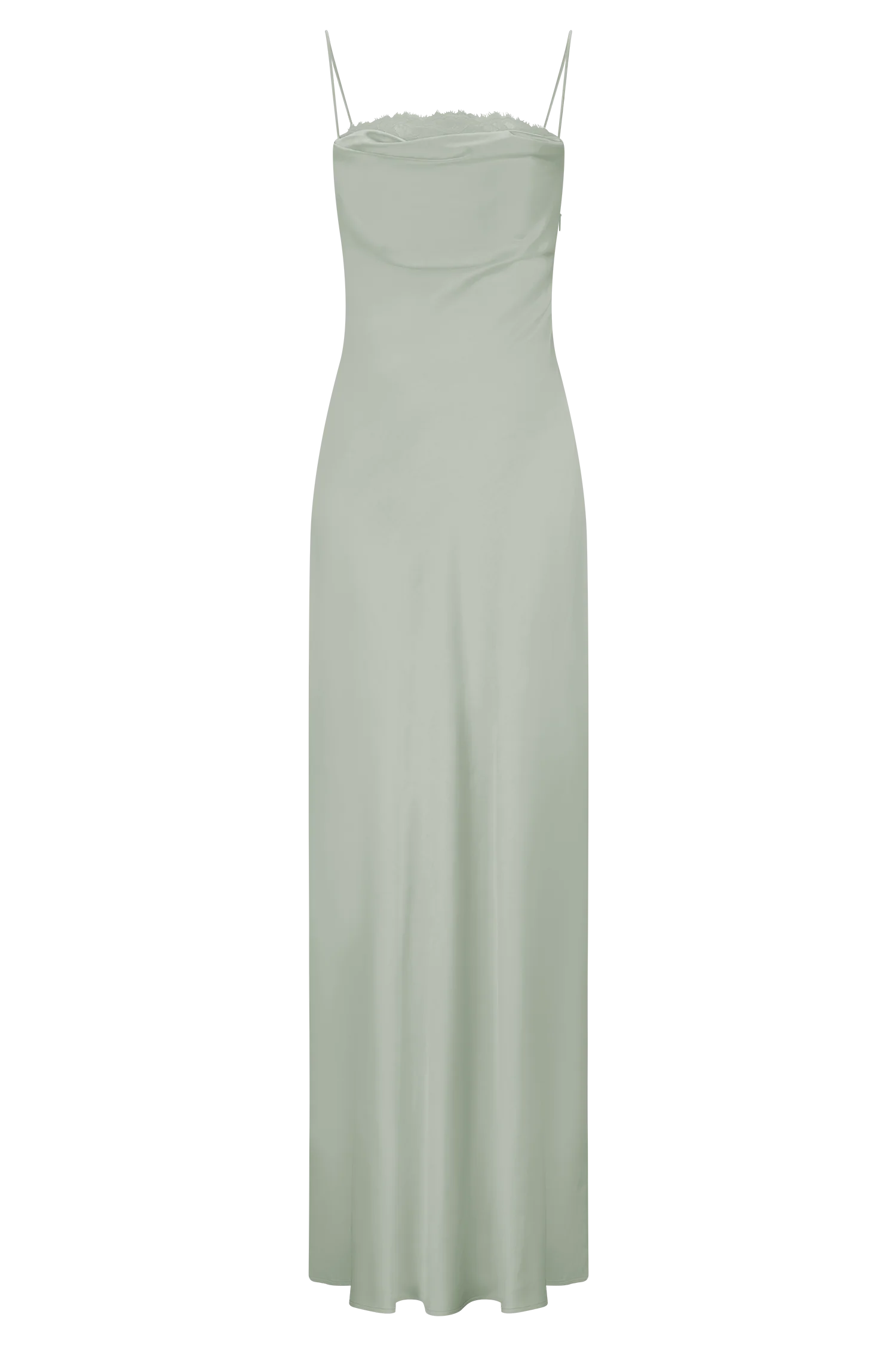Isadora Lace Satin Maxi Dress Sage
