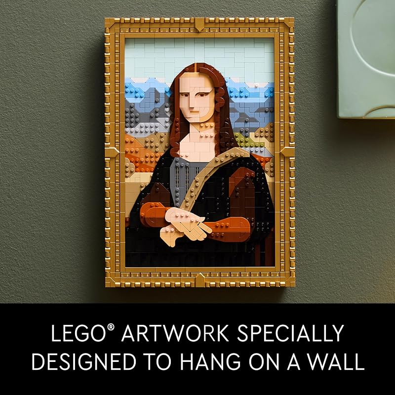 LEGO Art Mona Lisa Building Set Leonardo da Vinci wall Display Ages 18 DIY Crafts for Men Women Great for Puzzle Lovers Birthday Gift idea Includes Detachable Frame 31213