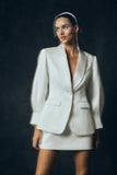Kylie Oversized Satin Blazer Ivory