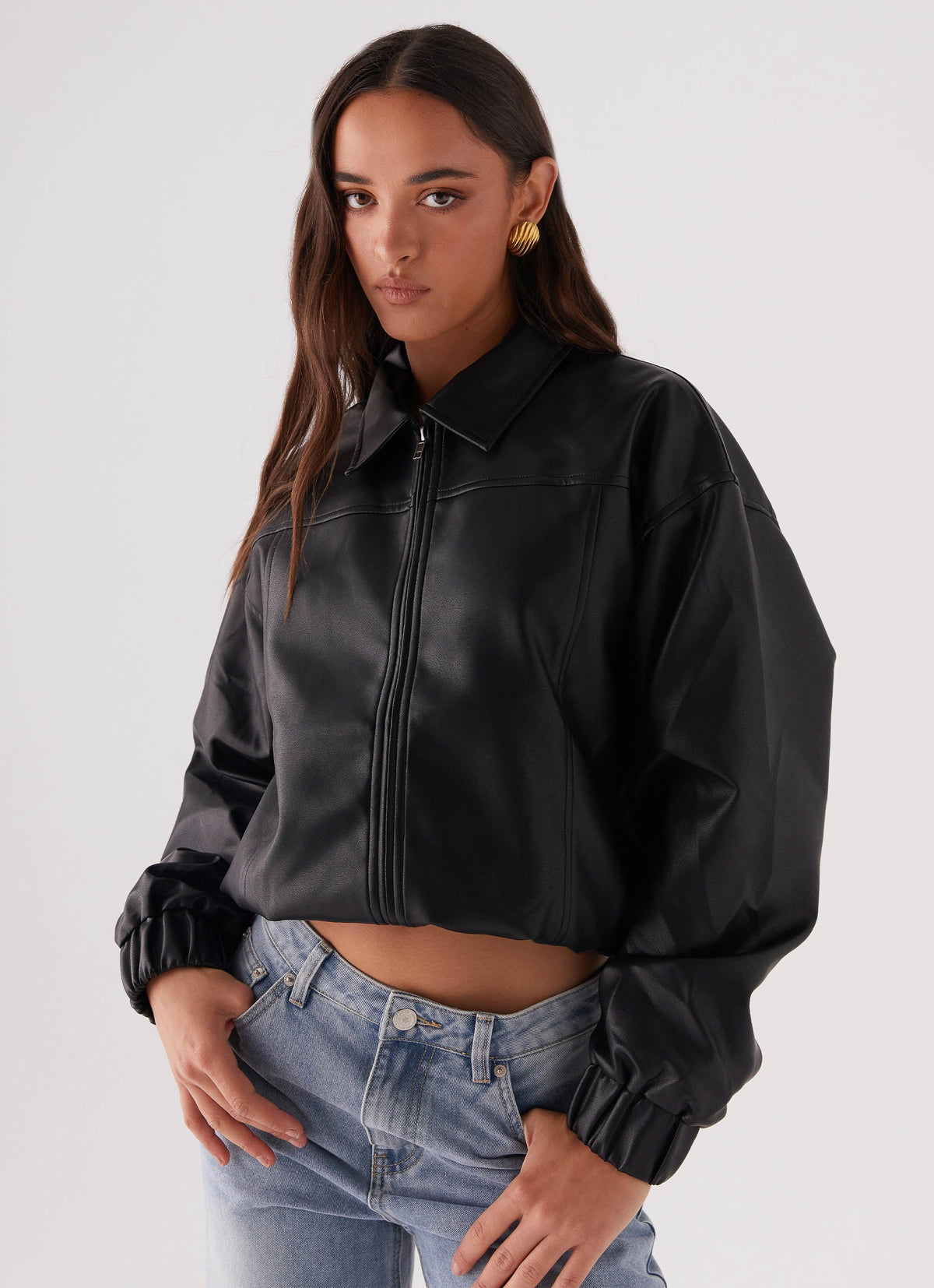 Houghton Oversized Bomber Jacket Black