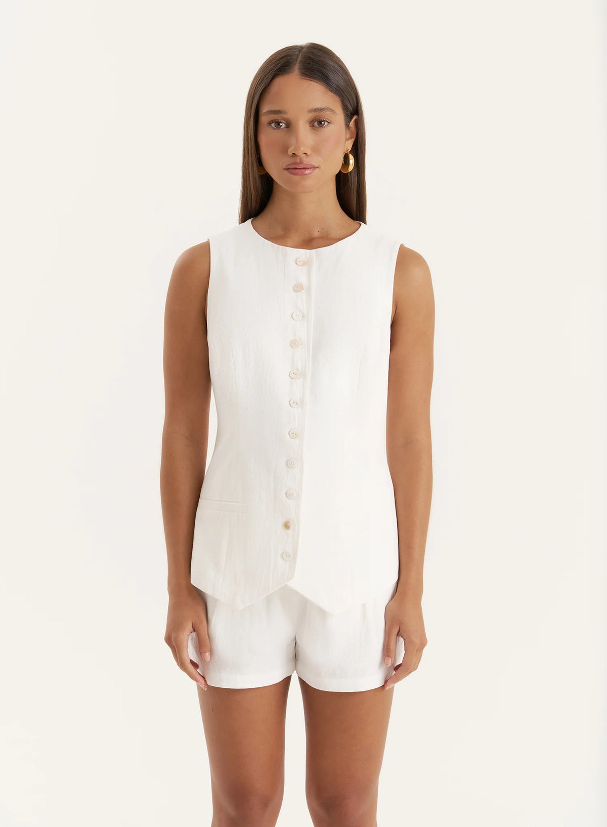 White Tailored Waistcoat