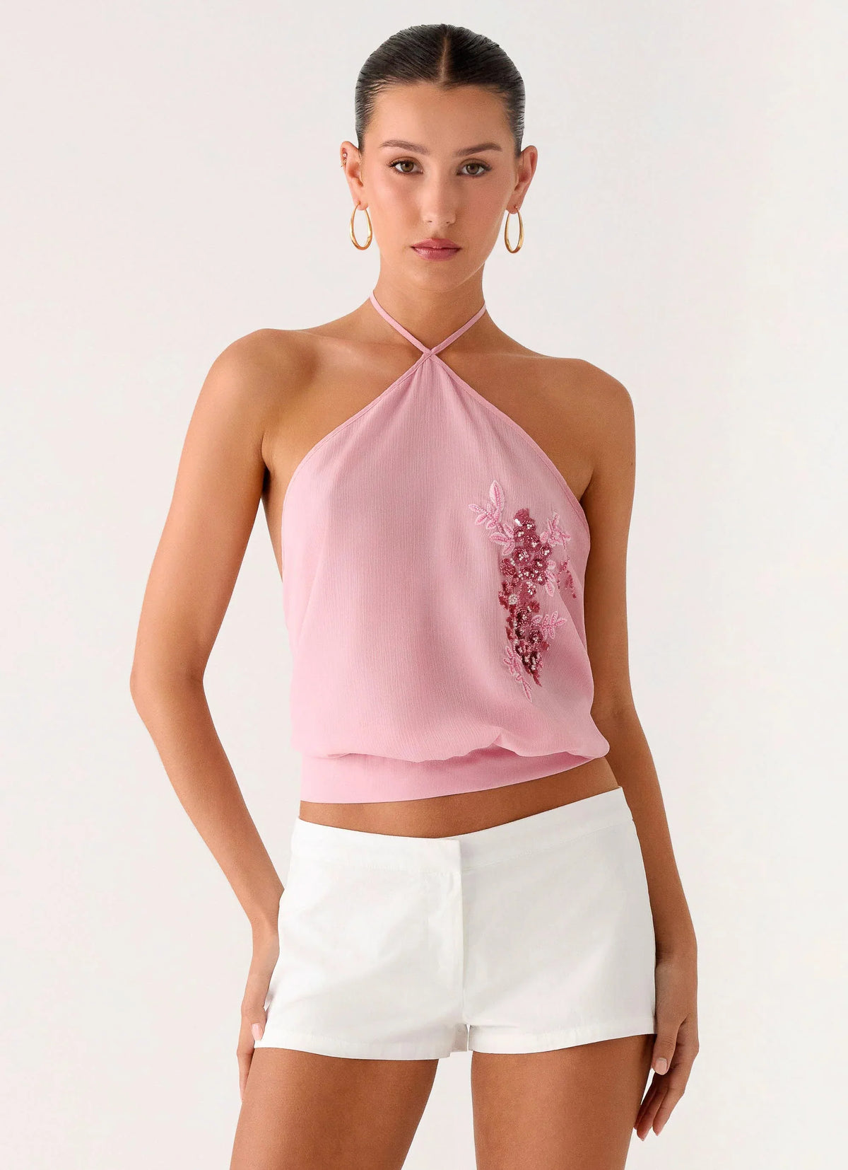 Sweet Skies Halter Top Pink