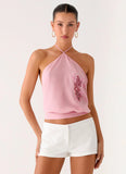 Sweet Skies Halter Top Pink