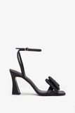 Headlines Black Ankle Strap Heeled Sandals With Diamante Bows