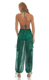 Three Piece Set in Green Swirl