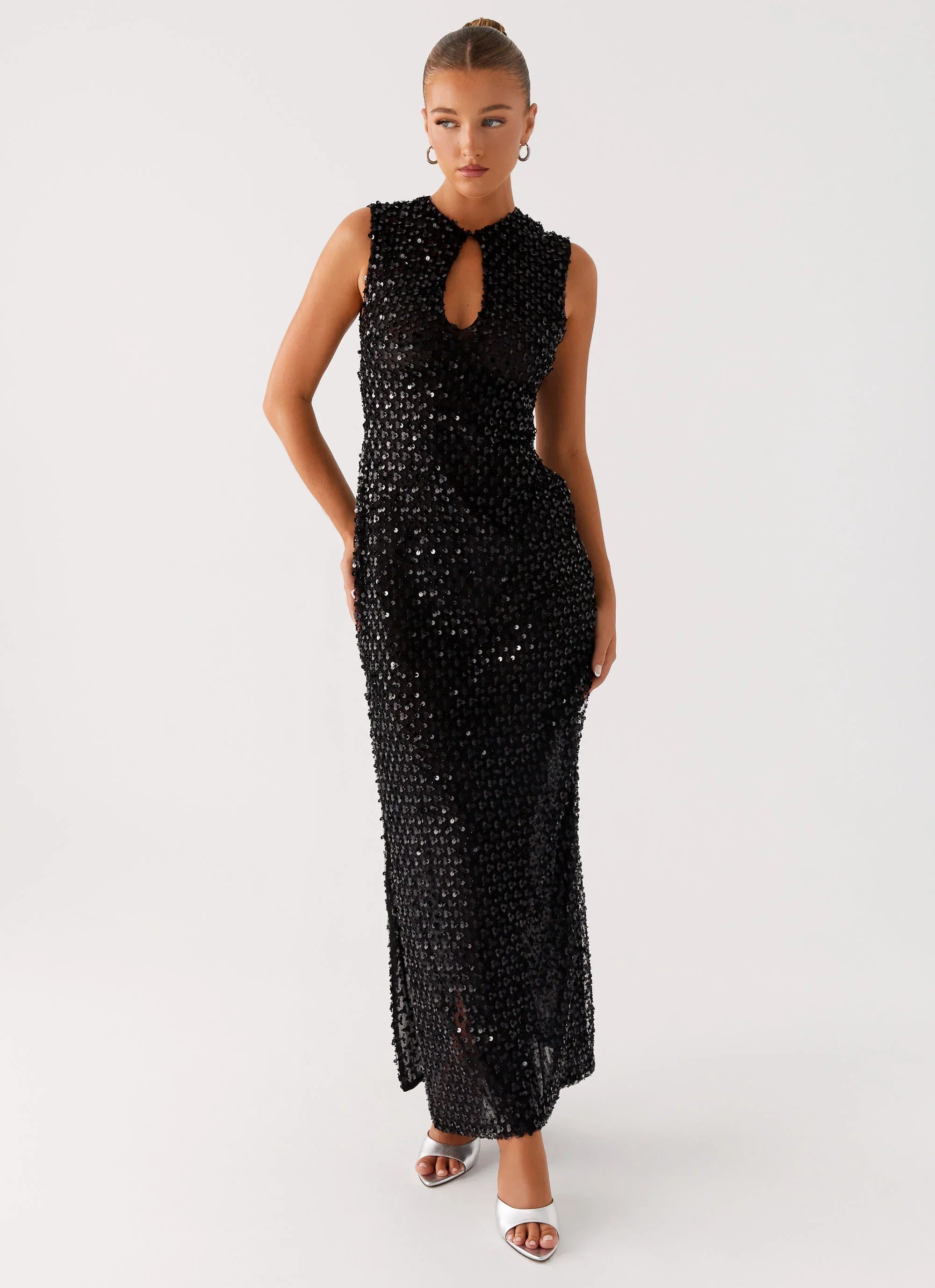 Kore Sequin Maxi Dress Black