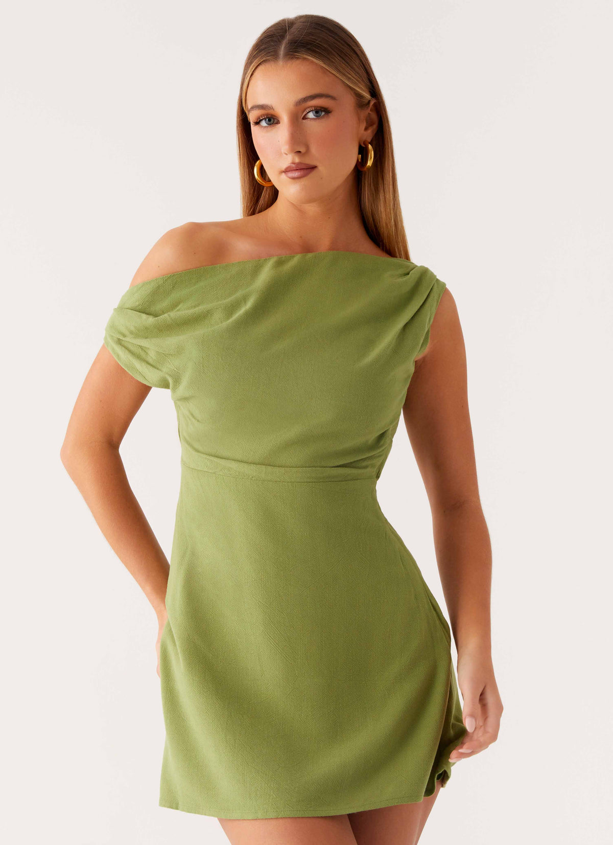 Lady Love Linen Mini Dress Cactus