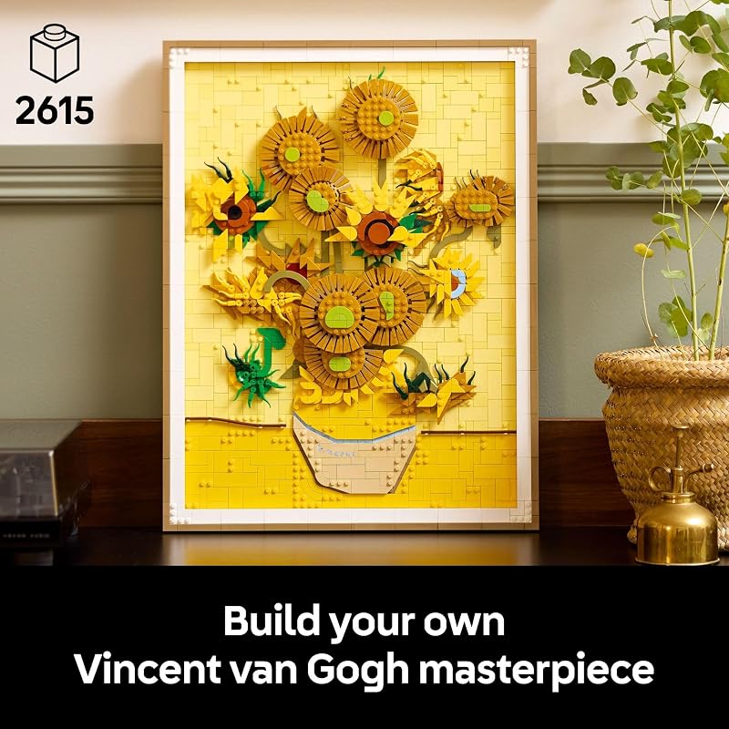 LEGO Art Vincent Van Gogh Sunflowers Building Set for Adults Home Decor Idea Brick Built Painting Gift for Birthdays 31215