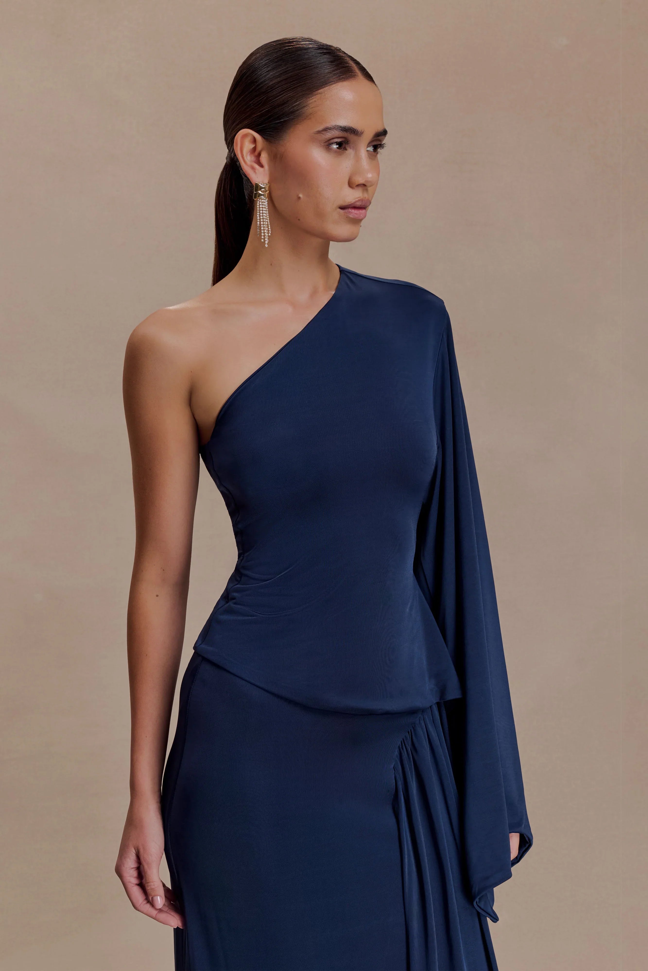 Vivica Slinky One Shoulder Top Midnight Navy