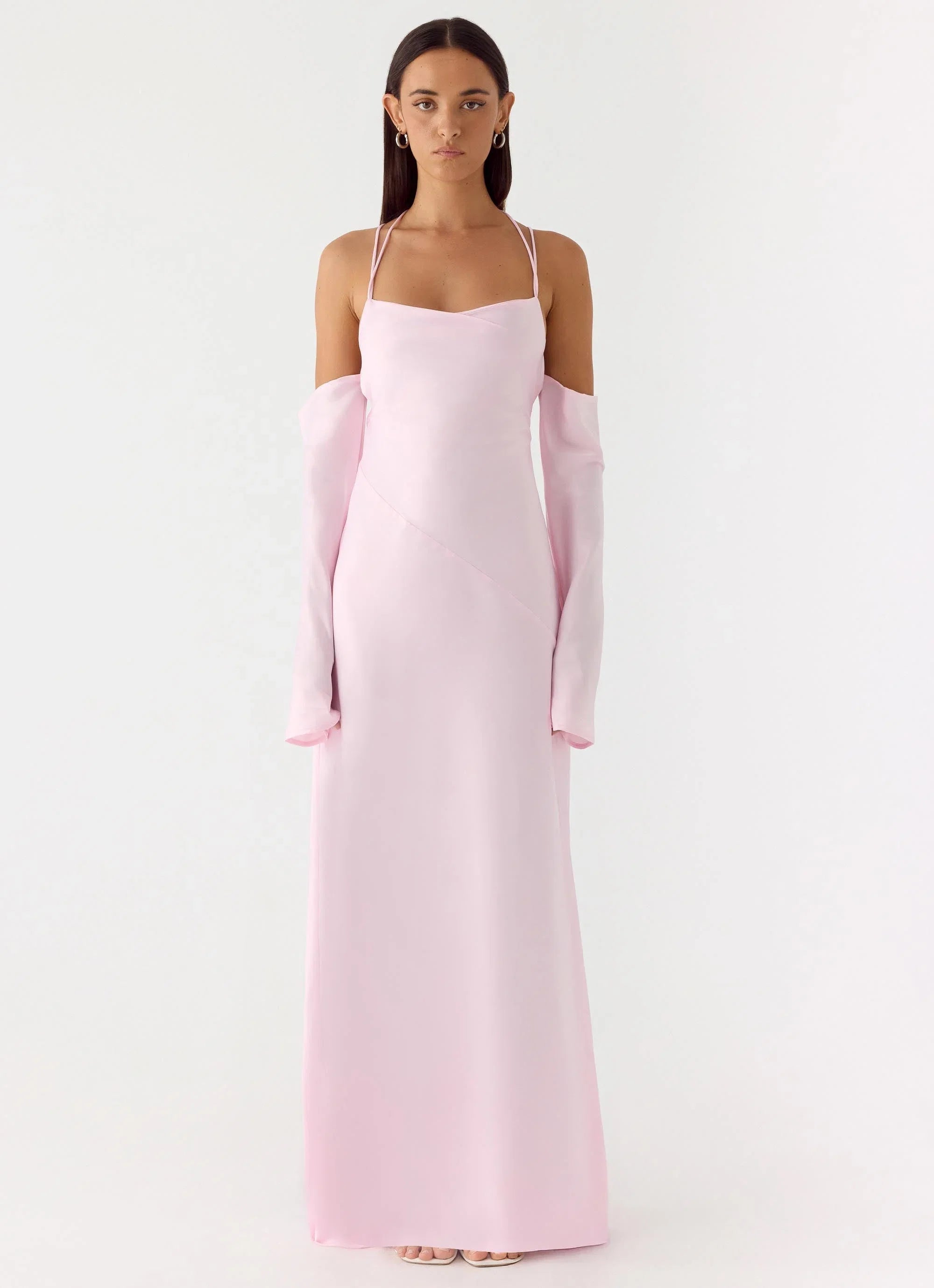 Breathe Me Long Sleeve Maxi Dress Baby Pink