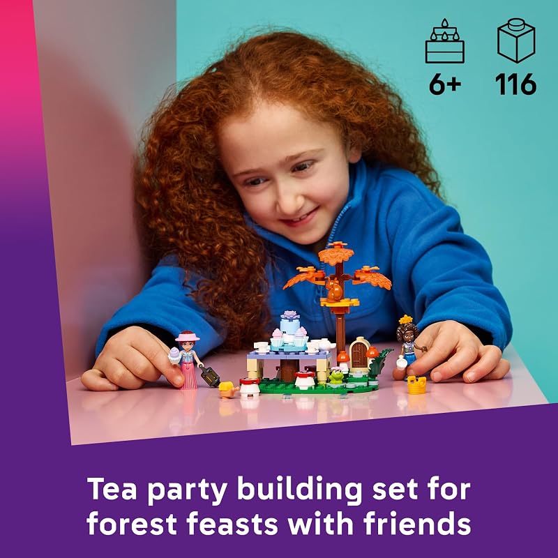 LEGO Friends Forest Tea Party 42690 Building Toys for Girls Boys Ages 6 Toy Playset W 2 Minidolls 116 pieces Gift for Birthdays