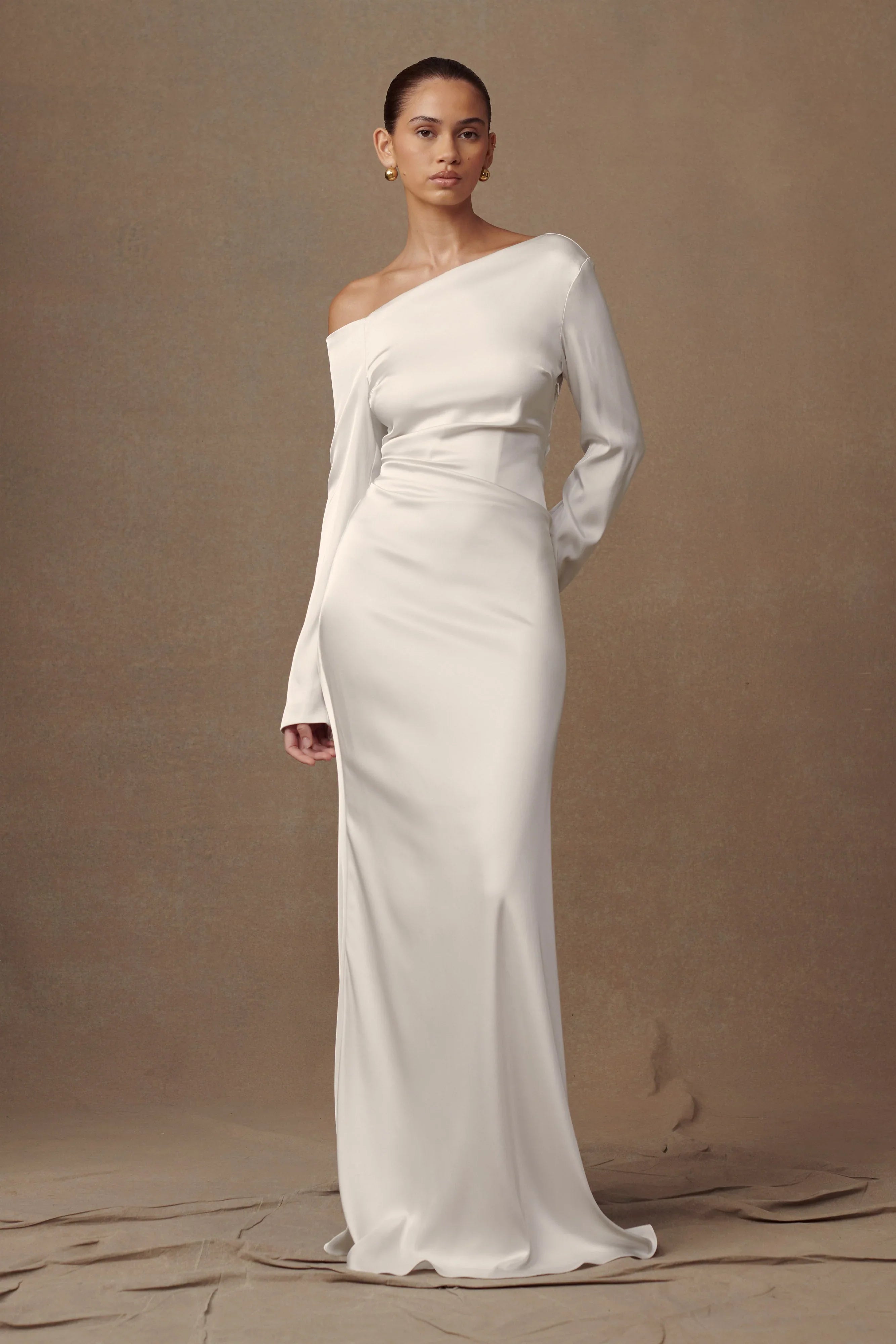 Avery Long Sleeve Maxi Dress Ivory