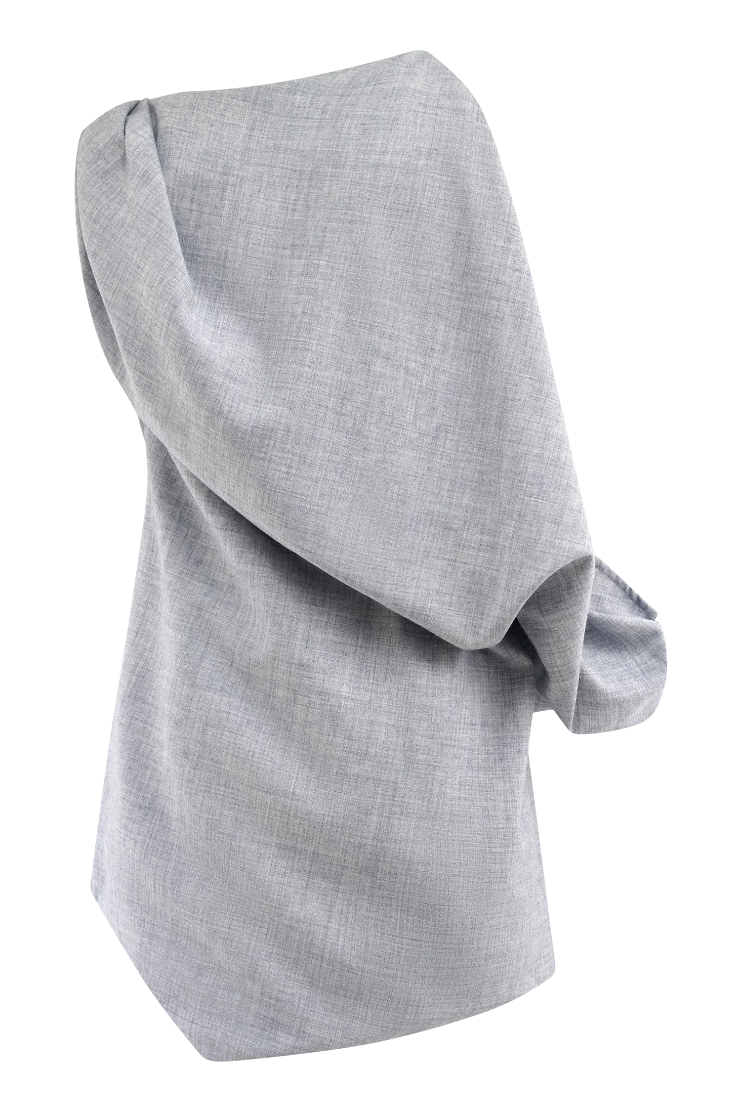 Gabriella Draped Mini Dress Charcoal Blue Marle