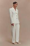 Penelope Pleated High Waisted Pants Ivory
