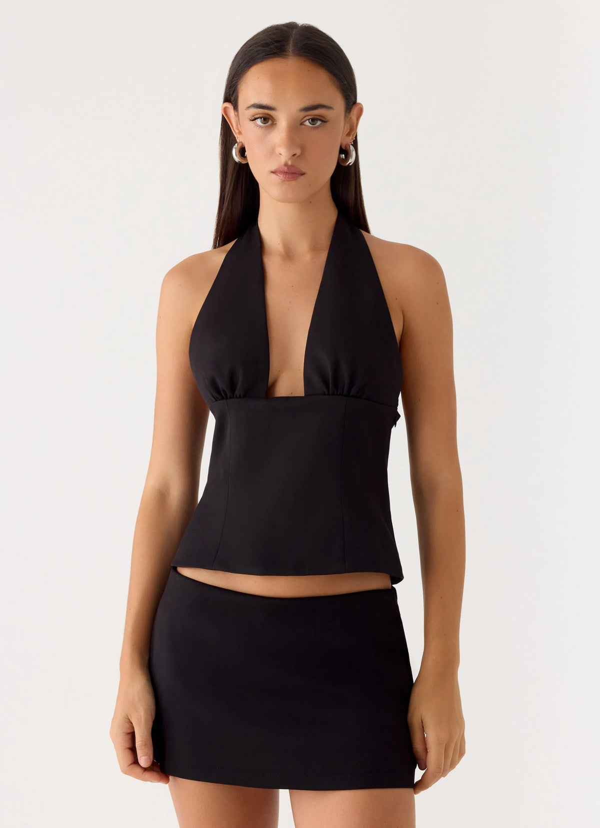 Rushing Around Halter Top Black