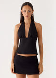 Rushing Around Halter Top Black