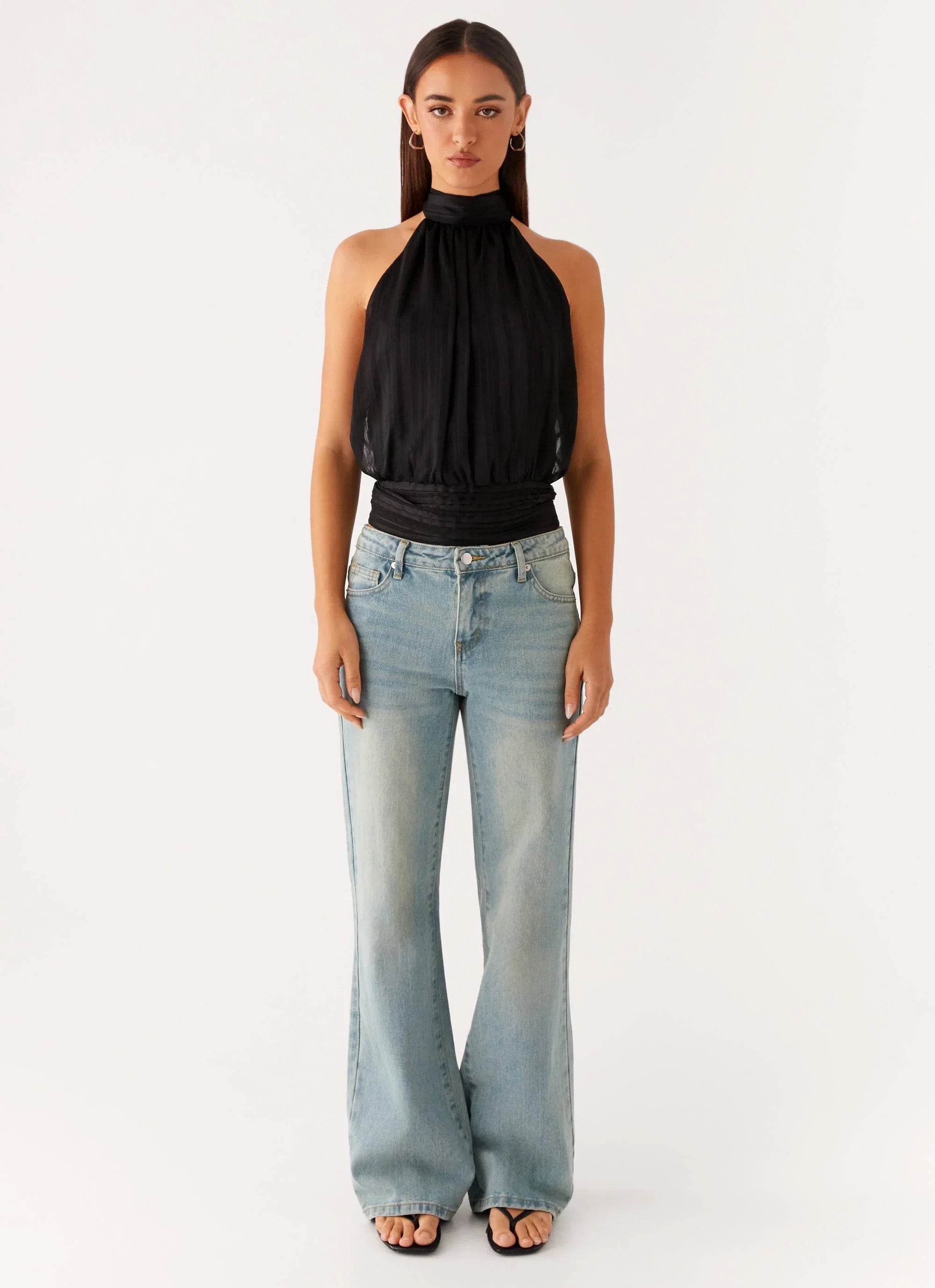 Willow Chiffon Top Black