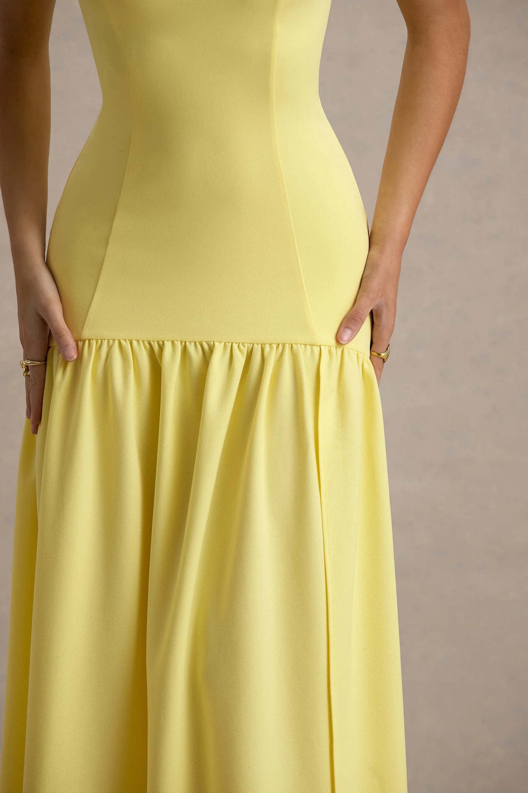 Penny Lemon Bandeau Drop Waist Maxi Dress