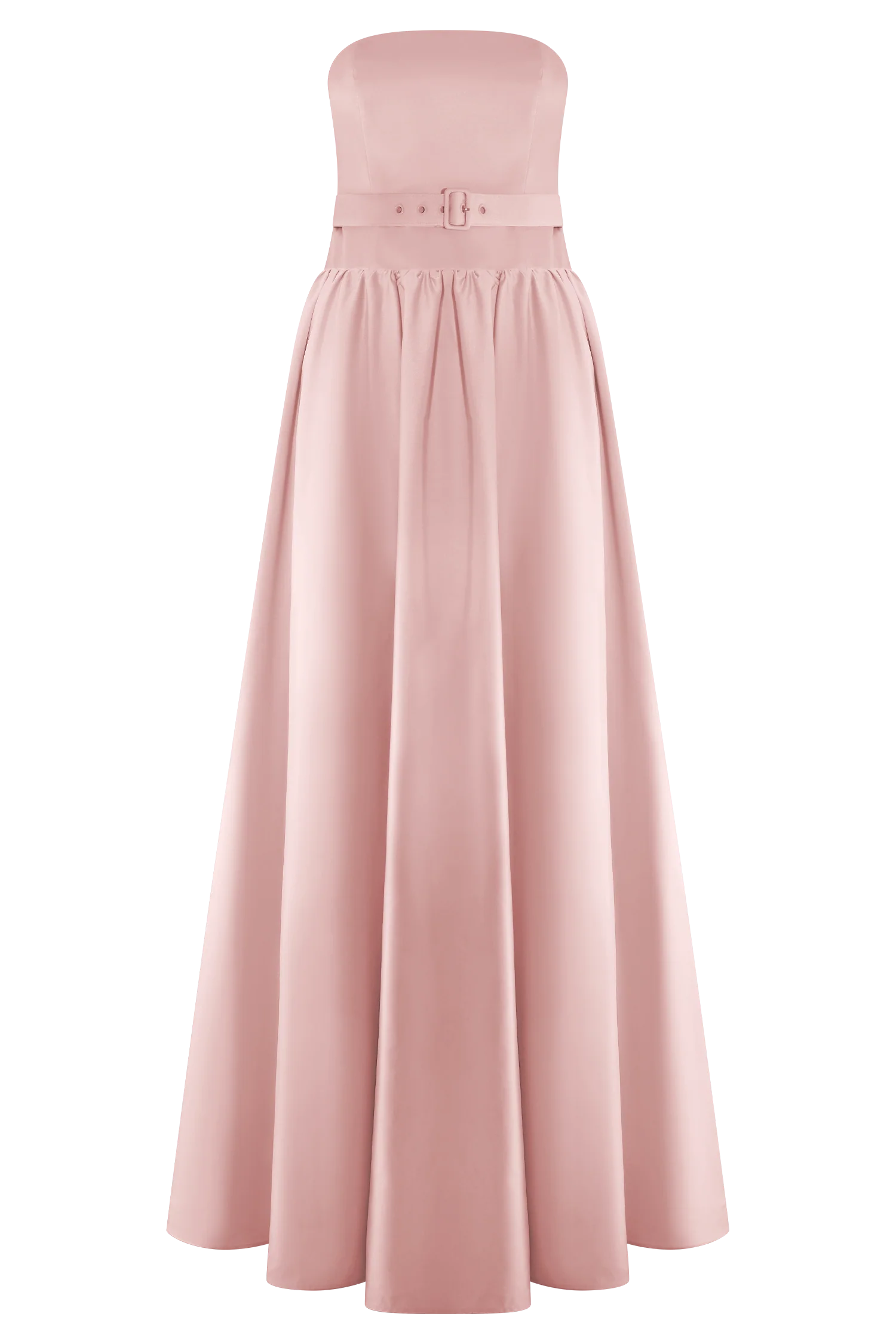 Florence Strapless Belted Maxi Dress Baby Pink