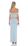 Embellished Skirt in Light Blue