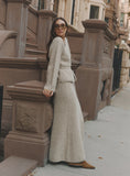 Oatmeal Knitted Maxi Skirt