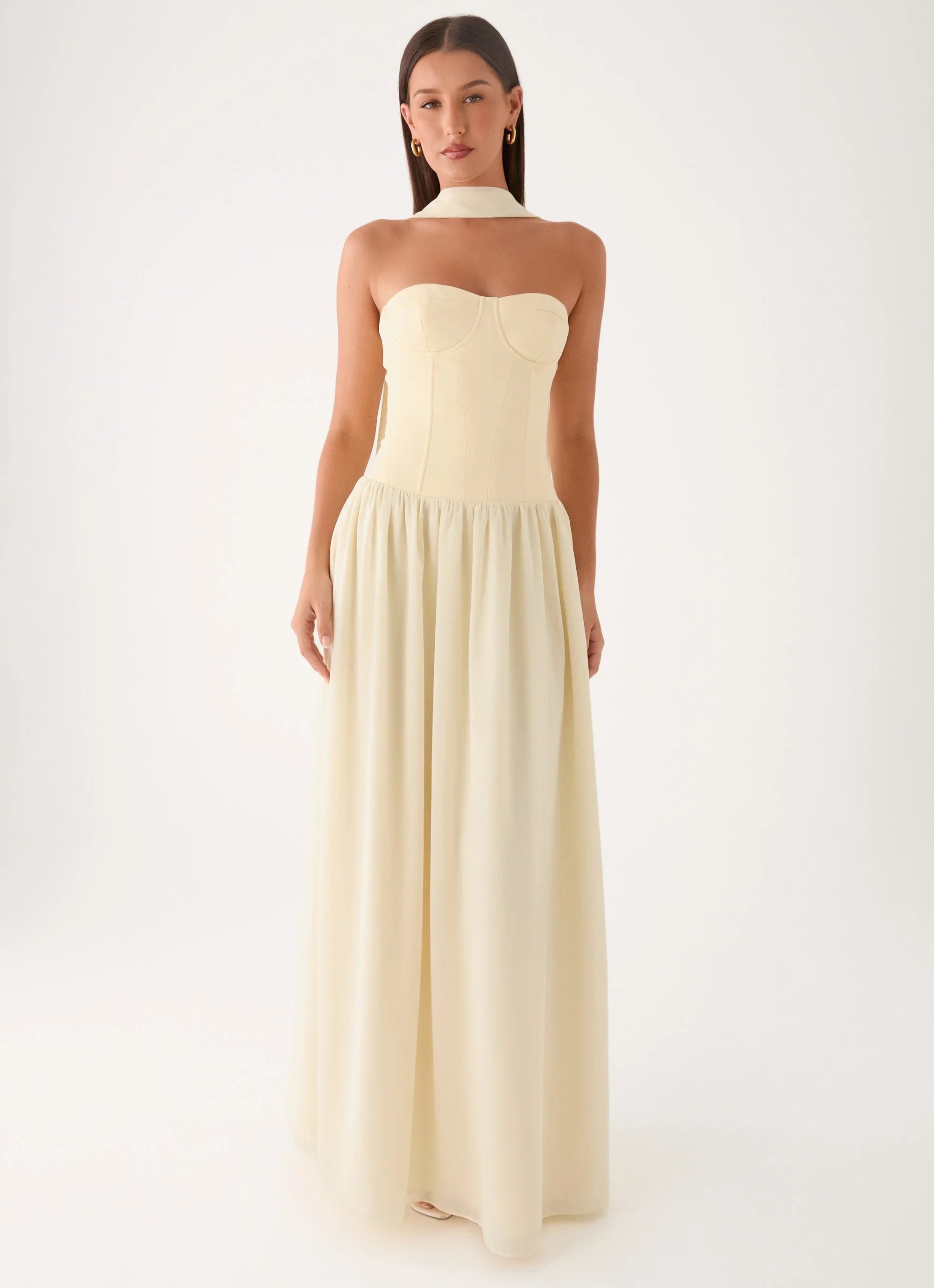 Elianah Scarf Maxi Dress Yellow