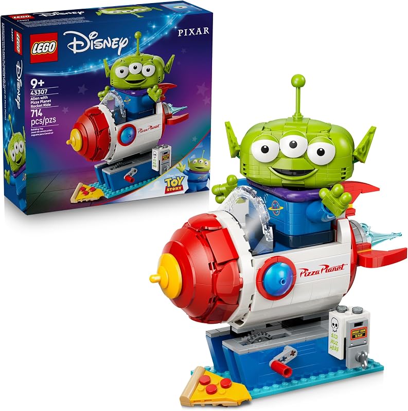 LEGO Disney and Pixar Toy Story Alien with Pizza Planet Rocket Ride Building Toy for Girls Boys Ages 9 Disney Gift Idea Kids Bedroom Decor 43307
