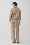 Evan Knit Wide Leg Pants Beige Marle