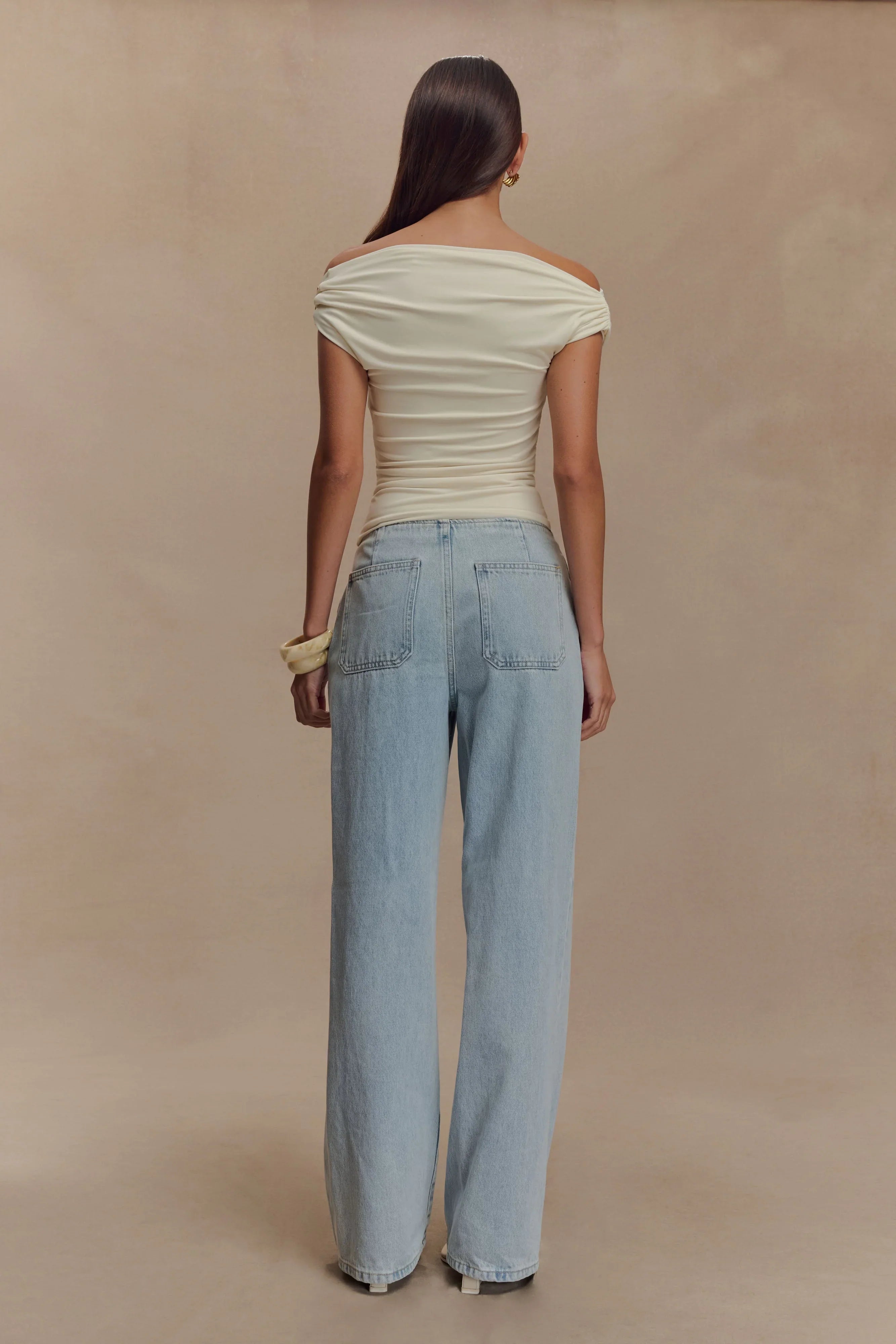 Kinsley Slinky Top With Hardware Ivory