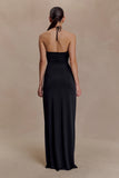 Quincy Halter Maxi Dress With Hardware Black