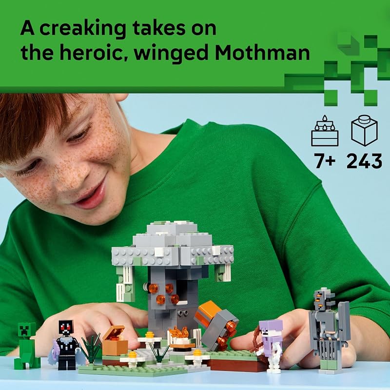 LEGO Minecraft The Pale Garden Building Pretend Play Toy for Boys Girls Video Game Playset Toy Figures for Kids Ages 7 W Mothman Creeper Minifigures Gift Idea for Birthdays 21586