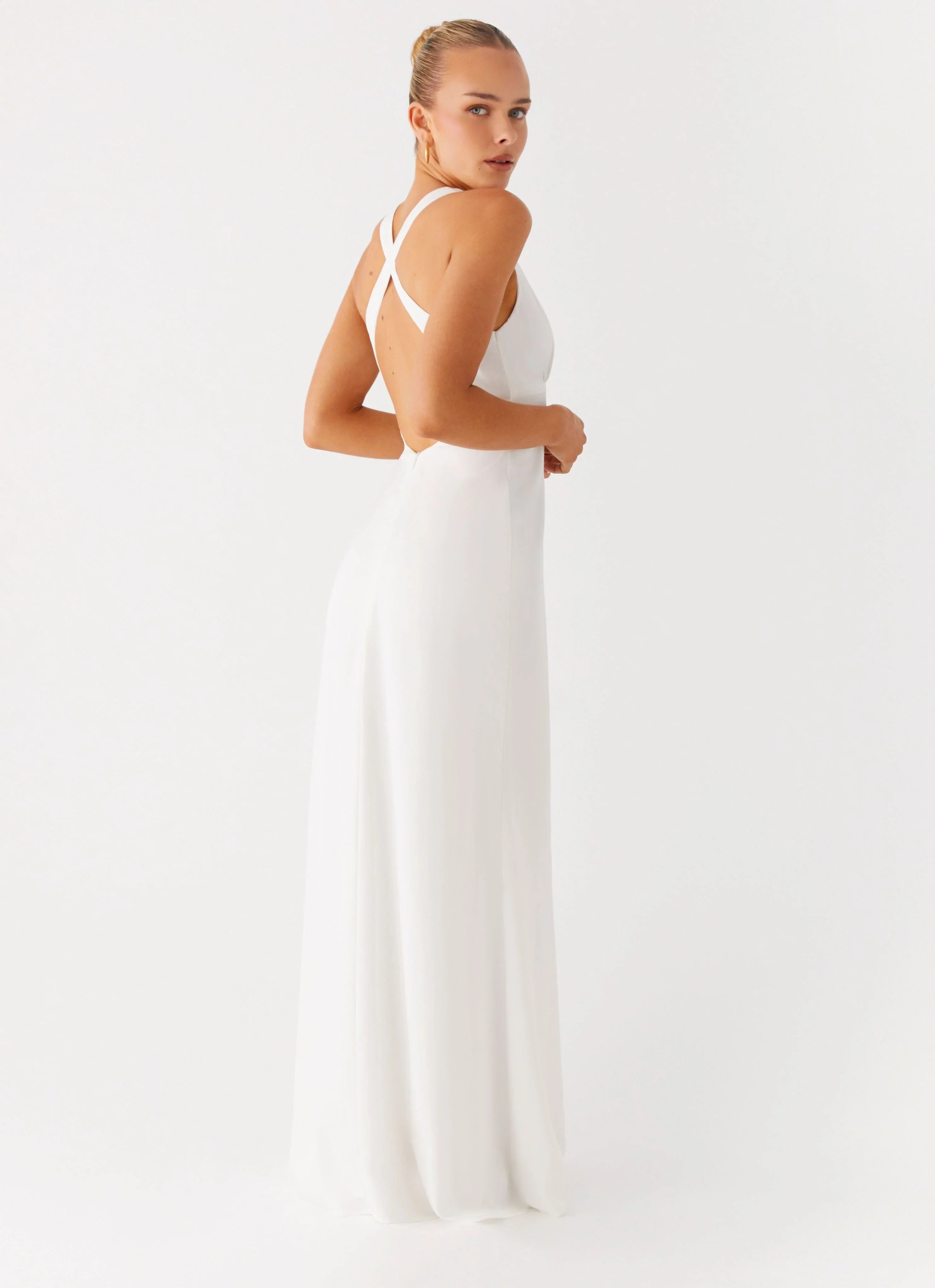 Desi Halterneck Maxi Dress White