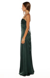 Blaise Emerald Satin Maxi Dress