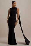 Mia Black Maxi Dress With Sash