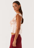 Regan Ruffle Top Red Polka Dot